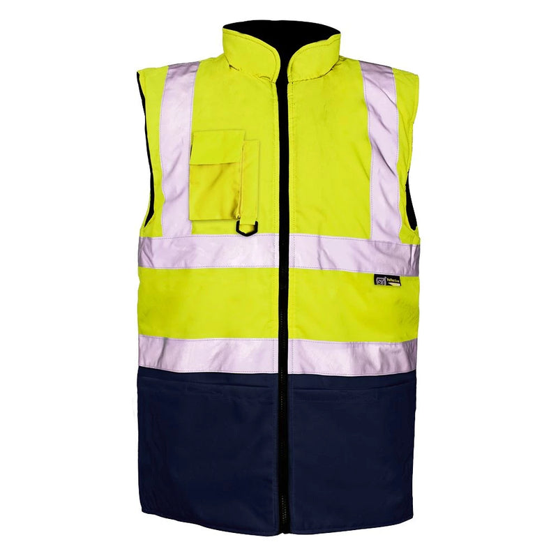 Supertouch Hi-Vis 2 Tone Bodywarmer - Yellow/Navy