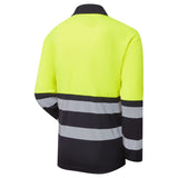 Supertouch Essentials Hi-Vis Eco CoolAir Long Sleeve Polo - Yellow/Navy
