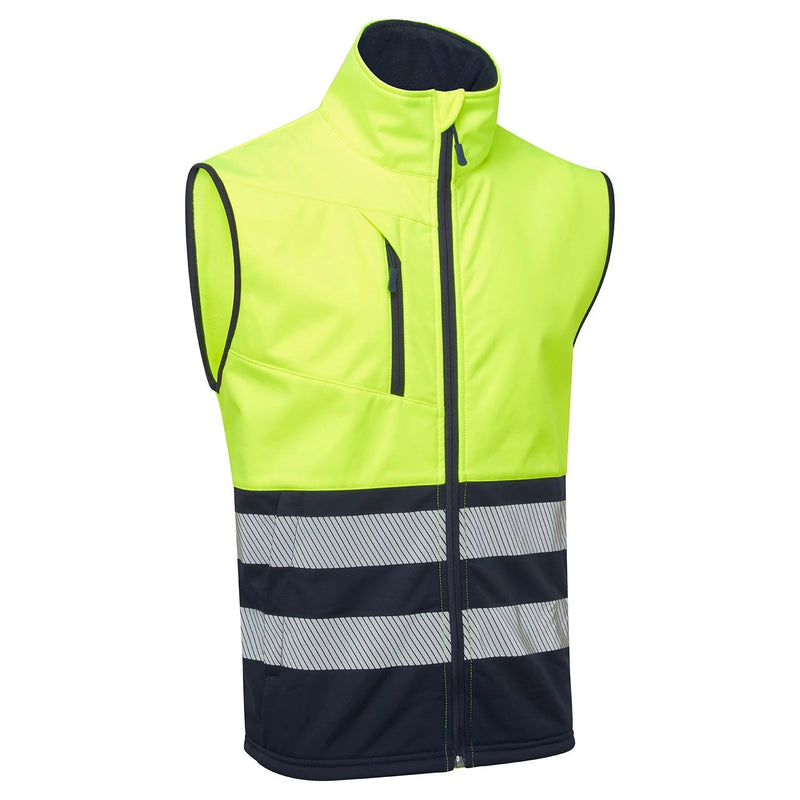 Supertouch Essentials Hi-Vis Eco Coolair Softshell Gilet - Yellow/Navy