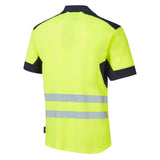 Supertouch System Hi-Vis Eco CottonCool Polo Shirt - Yellow/Navy
