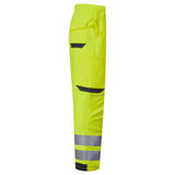 Supertouch System Hi-Vis Eco Stretch Softshell Trousers - Yellow/Navy