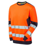 Supertouch System Hi-Vis Eco Crew Neck Sweatshirt - Orange/Navy