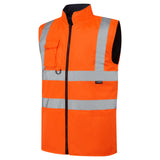 Supertouch Hi-Vis Reversible Fleece Lined Bodywarmer - Yellow/Navy