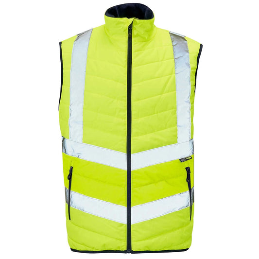 Supertouch Hi-Vis Puffer Bodywarmer - Yellow