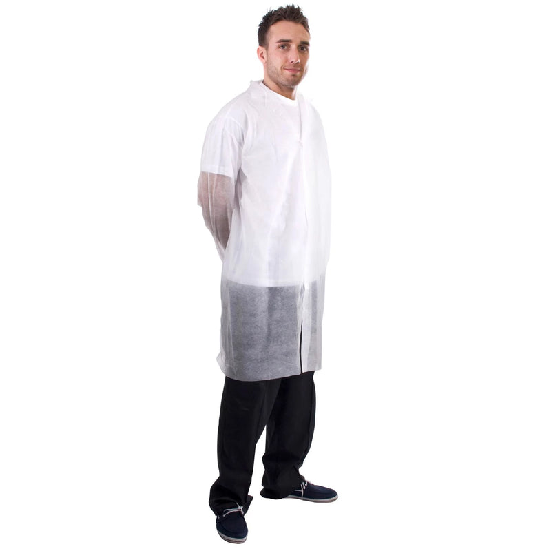 Supertouch Non-Woven Visitor Coats - Popper