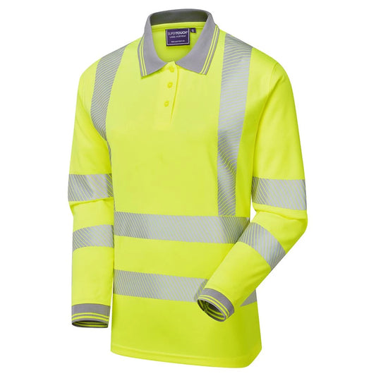 Supertouch Women's Hi-Vis Jaya Bird Eye Polo Shirt - Yellow