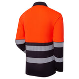 Supertouch Essentials Hi-Vis Eco CoolAir Long Sleeve Polo - Orange/Navy
