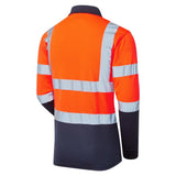 Supertouch Hi-Vis 2 Tone Long Sleeve Polo Shirt - Orange/Navy