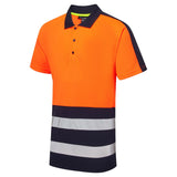 Supertouch Essentials Hi-Vis Eco Coolair Polo Shirt - Orange/Navy