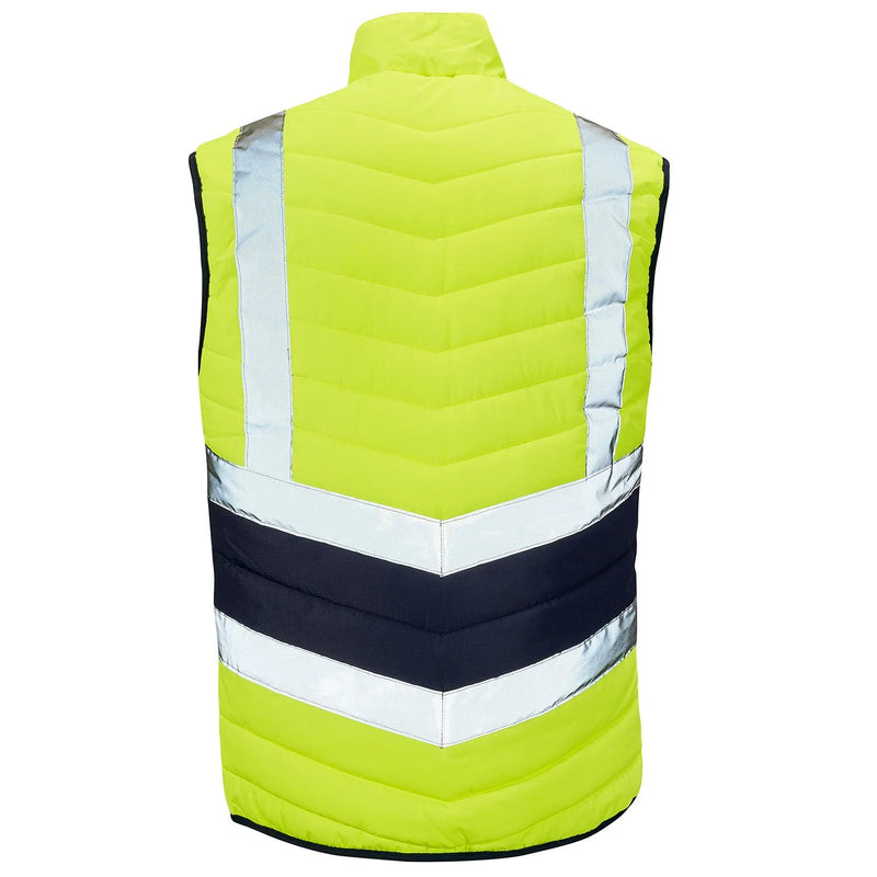 Supertouch Hi-Vis 2 Tone Puffer Bodywarmer - Yellow/Navy
