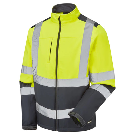 Supertouch Hi-Vis 2 Tone Softshell Jacket - Yellow/Navy