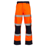 Supertouch Hi-Vis 2 Tone Combat Trousers - Orange/Navy