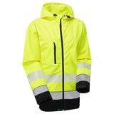 Supertouch Essentials Hi-Vis Eco Hooded Softshell Jacket - Yellow/Navy