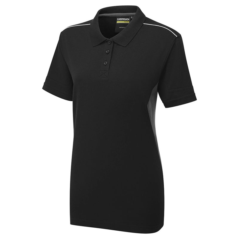 Supertouch System Eco Women's Polo Shirt - Black/Grey