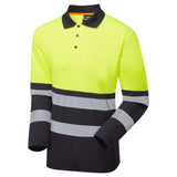Supertouch Essentials Hi-Vis Eco CoolAir Long Sleeve Polo - Yellow/Navy