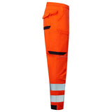 Supertouch System Hi-Vis Eco Stretch Softshell Trousers - Orange/Navy