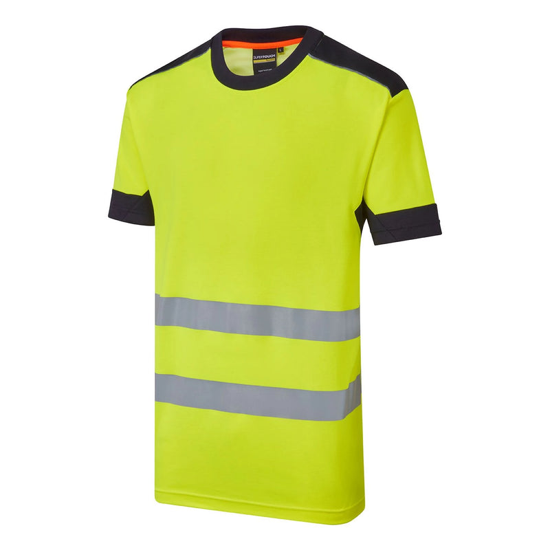 Supertouch System Hi-Vis Eco CottonCool T-Shirt - Yellow/Navy