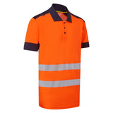 Supertouch System Hi-Vis Eco CottonCool Polo Shirt - Orange/Navy