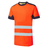 Supertouch System Hi-Vis Eco CottonCool T-Shirt - Orange/Navy