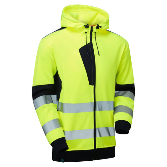 Supertouch System Hi-Vis Eco Zip Through Hoodie - Yellow/Navy