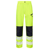 Supertouch Essentials Hi-Vis Eco CoolAir 4-Way Stretch Trousers - Yellow/Navy
