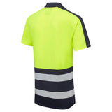 Supertouch Essentials Hi-Vis Eco Coolair Polo Shirt - Yellow/Navy