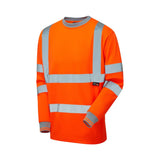 Supertouch Hi-Vis Long Sleeve Bird Eye T-Shirt - Orange