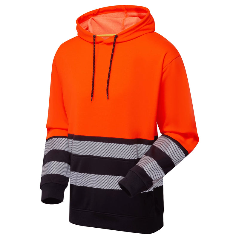 Supertouch Essentials Hi-Vis Eco CottonCool Hoodie - Orange/Navy