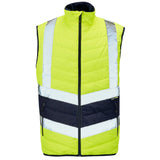 Supertouch Hi-Vis 2 Tone Puffer Bodywarmer - Yellow/Navy