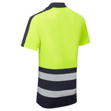 Supertouch Essentials Hi-Vis Eco Coolair Polo Shirt - Yellow/Navy