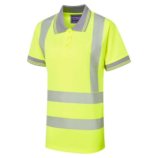 Supertouch Women's Hi-Vis Savannah Bird Eye Polo Shirt - Yellow