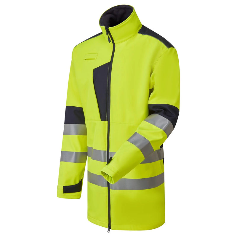 Supertouch System Hi-Vis Eco 3 Layer Softshell Parka - Yellow/Navy