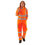 Supertouch Women's Hi-Vis Eshaal Zipped Sweatshirt - Orange