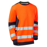 Supertouch System Hi-Vis Eco Crew Neck Sweatshirt - Orange/Navy