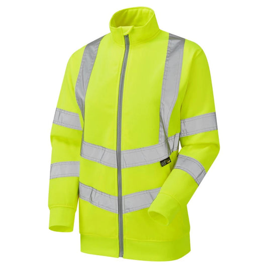 Supertouch Women's Hi-Vis Eshaal Zipped Sweatshirt - Yellow