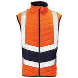 Supertouch Hi-Vis 2 Tone Puffer Bodywarmer - Orange/Navy