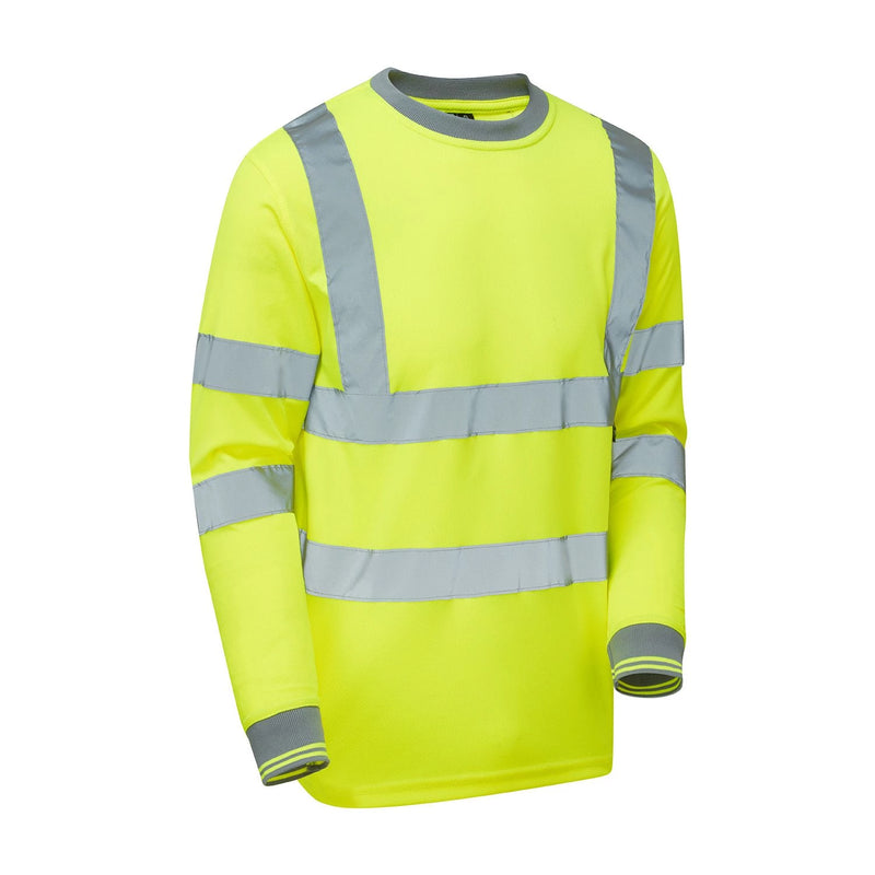 Supertouch Hi-Vis Long Sleeve Bird Eye T-Shirt - Yellow