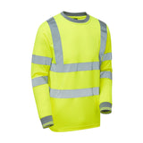 Supertouch Hi-Vis Long Sleeve Bird Eye T-Shirt - Yellow