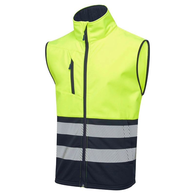 Supertouch Essentials Hi-Vis Eco Coolair Softshell Gilet - Yellow/Navy