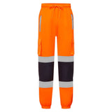 Supertouch Hi-Vis 2 Tone Jogging Bottoms - Orange/Navy