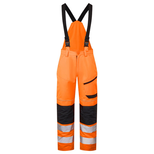 Supertouch System Hi-Vis Eco Thermal Waterproof Bib Trousers - Orange/Navy