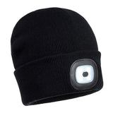 Beanie Hat with LED Head Light USB Rechargeable