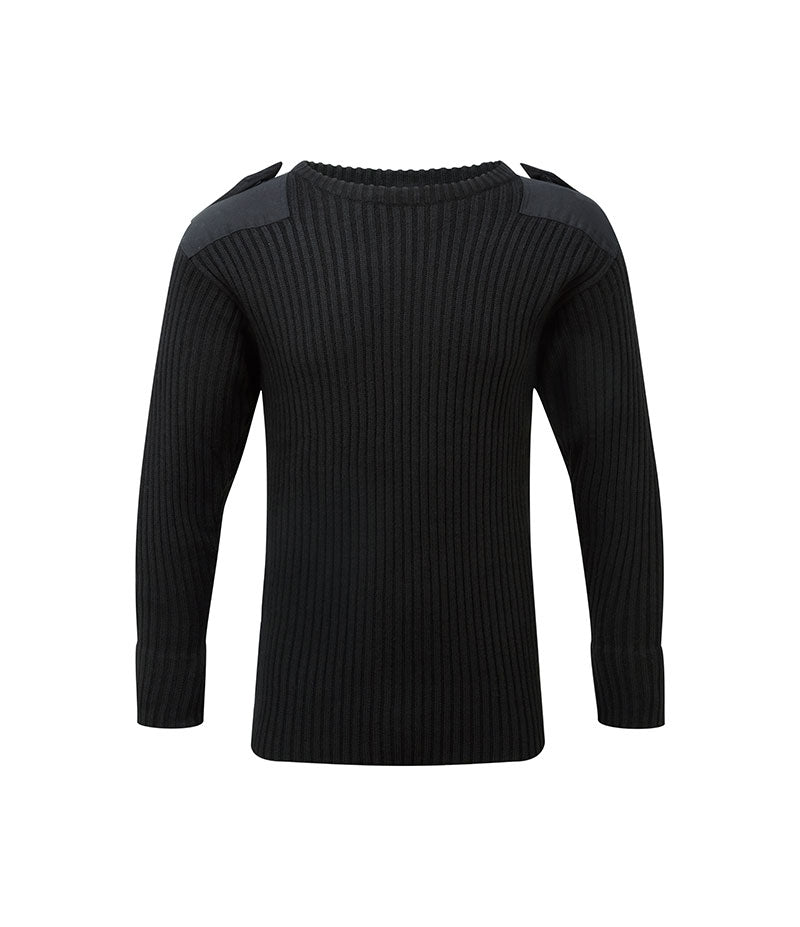 Crew Neck Combat Jumper Black