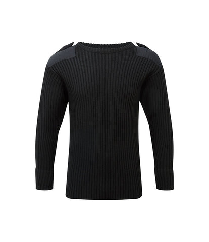 Crew Neck Combat Jumper Black