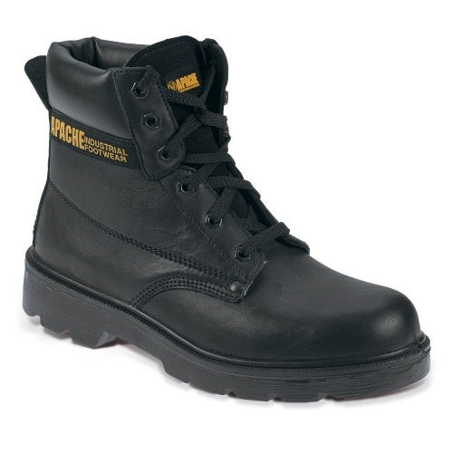 Water Resistant Black Leather Safety Boot