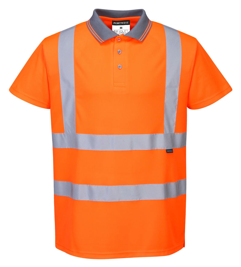 Orange Hi Vis Rail Polo